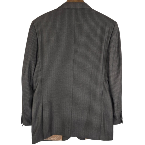 Caravelli Italy Superior 150's 3 Pc Vested Gray Pin Strip Men's Suit 40R 34W NWT - Picture 3 of 12
